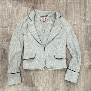 Juicy Couture Light Gray Blazer with Black Piping
